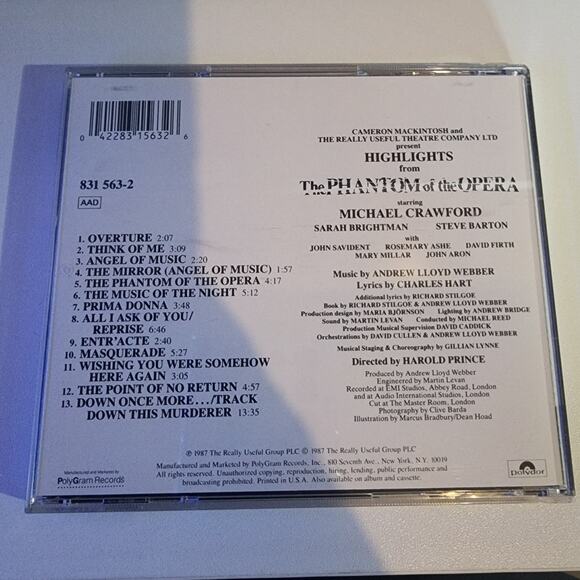 Highlights From The Phantom Of The Opera: The Original Cast Recording CD - Picture 2 of 2